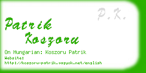 patrik koszoru business card